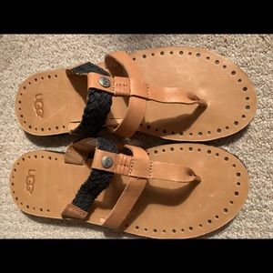 Ugg flip flop leather sandals new size 8